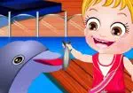 Fetita Hazel vizita delfinii