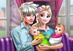 Familie dag met een tweeling Elsa