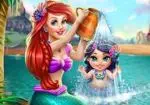 Ariel wassen van de baby