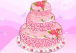 Kue pengantin dengan mawar