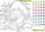 Kolorowanka Gra dla Dzieci Dom w Lesie 2