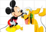 Mikke og Pluto skyve puzzle Disney