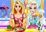 Elsa dan Rapunzel bencana di dapur