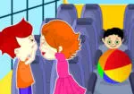 Поцелуй в автобусе детей