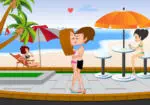 Любящий поцелуй на пляже