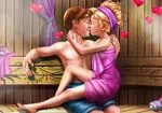 Rapunzel flirtear en la sauna