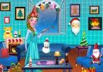 Công chúa Elsa trang trí phòng cho Giáng sinh