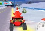 Papai Noel em moto quatro 3D