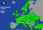 Glidkarta över Europa