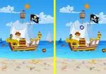 Hitta skillnaderna: piratskepp