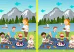 Hitta skillnaderna: picknick